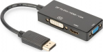 Adapter Displayport 1.2 į Vga / Dvi / Hdmi Digitus Ak-340418-002-s