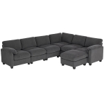 Kampinė sofa modulinė su pamink&scaron;tintais porankiais, iki 600 kg, tamsiai pilka