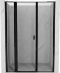 Mexen Mist L kairės pusės du&scaron;o durys, 145 cm, juodas rėmelis, juoda - 8A4L-145-001-70-70-L, 145x200