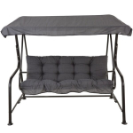 Supynės pagalvėlių komplektas PATIO Hawaii H024-07PB, 140 cm stogelis, dygsniuotas komfortas, pilkas poliesteris