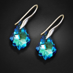 Auskarai moterims DiamondSky Baroque IV Bermuda Blue su Swarovski kristalais