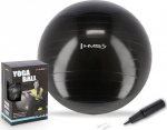 Gimnastikos kamuolys su pompa HMS YB01 75 cm, juodas