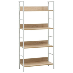 Knygų lentyna, 4 auk&scaron;tų i&scaron; MDP 60x27,6x124,5cm, ruda
