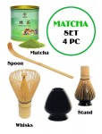 MATCHA RINKINYS - Matcha 80g + Whisks (Bambukinė &scaron;luotelė) + Spoon (&scaron;auk&scaron;telis) + Stand (&scaron;luotos laikiklis).