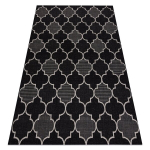 Kilimas sizalio virvelės FLOORLUX 20607 , Maroko dobilai, trellis juoda / sidabras