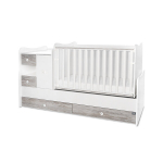Transformuojama vaiki&scaron;ka lovytė Lorelli MiniMAX New, 60x120/72x190 cm, baltos/pilk&scaron;vo medžio spalvos
