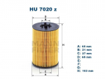 MANN-FILTER HU7020Z Alyvos filtras