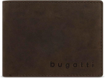 Piniginė su atvartu ir Rfid apsauga Natūrali odinė piniginė Bugatti Luca, ruda, vintage