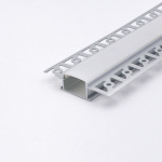 Įleidžiamas / įleidžiamas anoduotas aliuminio profilis su matiniu stiklu 1-2 eilės LED juostelių gipso kartono plok&scaron;tėms, 3m x 61mm x 14mm
