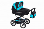 Vežimėlis - automobilinė kėdutė Baby Fashion Fanari 3in1, black/blue