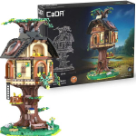 Konstruktorius su LED &scaron;viesa CaDA Tree House Library C66013W, 1808 d.