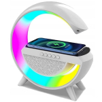 LED lemputė su Qi i&scaron;maniąja įkroviklio funkcija, galia 15 W, Bluetooth garsiakalbis, FM radijas, AUX pajungimas