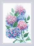Siuvinėjimo kryželiu rinkinys Graceful Hydrangeas 21x30 RIOL2139