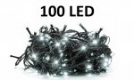 Kalėdinė girlianda su 100 LED &scaron;viesos diodų, lempučių, 8m, &scaron;iltai baltos spalvos