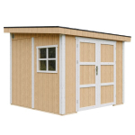PREMIUM kokybės sodo namelis Timbela - M938B, 5.9 m&sup2; - A231x248x294 cm - Be grindų ir &scaron;oninės sienos - su dažų rinkiniu HARVEST HONEY