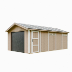PREMIUM kokybės garažas 21 m&sup2; &ndash; 378 x 648 cm &ndash; Timbela M992B garažas su dažų rinkiniu TERRA BROWN