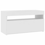 TV spintelė，TV staliukas，Televizoriaus spintelė su LED ap&scaron;vietimu, balta, 75x35x40cm CFE17811