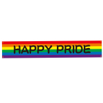 Sodo dekoracijos, &bdquo;Rainbow Pride&ldquo; reklamjuostė &ndash; 300x50 cm pakabinamas dekoras, skirtas LGBTQ renginiams, naudojimui viduje / lauke, stilius: stilius1;