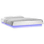 dvivietė lova，suaugusiųjų lova，Lovos rėmas su LED, baltas, 135x190cm, mediena, dvivietis CFE904453