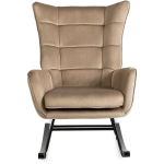 Poilsinis aksominis fotelis Mebel Elite JACKSON smėlio spalvos