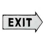 Lentelė "EXIT" 9,5x18,5x0,5cm., juodos/baltos spalvos
