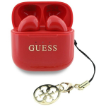Słuchawki TWS Guess Glossy Effect  Printed Classic Logo & Charm czerwony