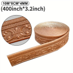 Lipni dekoratyvinė sienų juosta su ra&scaron;tu, 10 m, ruda,  Ruda 10Mx8cm