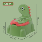 Vaiki&scaron;kas puodukas tualetas dinozauras, žalias, ŽALIAS