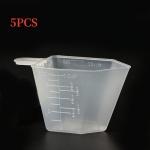 Plastikinis matavimo puodelis su rankena, 250 ml, 5 vnt baltos spalvos