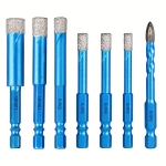 Deimantinių grąžtų rinkinys plytelėms ir keramikiniams pavir&scaron;iams, 56681012+6mm 7vnt