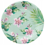 Vienkartinės popierinės lėk&scaron;tės eleganti&scaron;kas povas vakarėliui Chameleonas 23cm 8vnt., Vienkartinės popierinės lėk&scaron;tės eleganti&scaron;kas povas vakarėliui Chameleonas 23cm 8vnt.