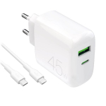Puro Daily Prolite 45w Usb-c/usb-a įkroviklis su Usb-c laidu