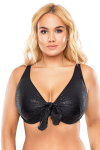 Bikini liemenėlė moterims, Vivisence, maudymosi kostiumėlis, bikinio vir&scaron;us, be modelio, mink&scaron;tos liemenėlės kau&scaron;eliai, užsegamas nugaroje, blizgi juoda, 80F, 80F