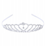Diadema su &scaron;irdele, tiara princesei, sidabrinė