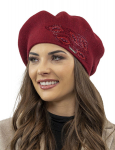 Vivisence moteri&scaron;ka beretė, eleganti&scaron;ka žieminė kepurė, &scaron;iltas ir jaukus galvos apdangalas žiemai ir rudeniui, &scaron;ilta, stora, megzta kepurė, klasikinė kepurė moterims, vyno raudonos spalvos, vienas dydis, Vienas dydis tinka visiems