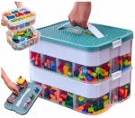 Didelė dėžė Lego kaladėlėms, žaislų organizeris su 2 skyriais