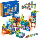 Magnetinių kaladėlių rinkinys Light Magnetic Blocks, 75 det., edukacinis, spalvotas