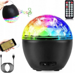 Ap&scaron;vietimas disko rutulys led projektorius rgb disco bt+ pultelis
