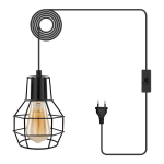 Vintage stiliaus pakabinamas &scaron;viestuvas su ki&scaron;tuku, E27 retro pakabinamas &scaron;viestuvas su jungikliu, industrinis metalinis gaubtas, pakabinamas &scaron;viestuvas, E27 lempos lizdas su laidu, 450 cm, kempingo lempa, pakabinama, virtuvės lempa, valgomojo kambar ...