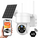 Lauko akumuliatorinė pasukama kamera Ip66 Usb-c + 5w panelis 4g Lte Tuya
