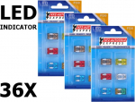 Led Mini Saugikliai Automobiliams - 36 Vnt. Rinkinys