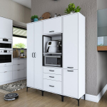 Virtuvės spintelė Hanah Home JE144-3114 balta moderni su stalčiais