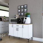 Virtuvės spintelė Hanah Home JE136-3095 balta rie&scaron;uto spalvos, universali, 120x40 cm