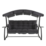 Sodo sūpynės terasa &bdquo;Ravenna Black Edition&ldquo; 4 vietų su stogeliu, plieninis rėmas