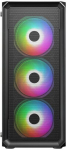Kompiuterio dėklas Atx Midi Tower su 4 Rgb Led ventiliatoriais, stiklo &scaron;onine panele