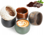 Espresso puodelių rinkinys, 5 dalių auk&scaron;tos kokybės espresso puodeliai pagaminti i&scaron; keramikos, 50 ml storasieniai keraminiai espresso puodeliai, 100% rankų darbo espresso, mocha, macchiato, puiki dovana moterims ir vyrams