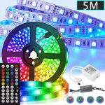 Led juosta Bluetooth 5m, 30 diodų/metras, rgb led juosta 12v, 150 led diodų