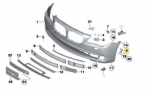 BMW 7 F01 F01 F02 F04 Priekinio de&scaron;iniojo bamperio &scaron;oninės kameros laikiklis originalus 51117203826