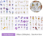 200 gėlių lipdukų rinkinys, skirtas scrapbooking'ui, suaugusiems ir vaikams, vandeniui atsparūs, lipnūs estetiniai lipdukai, kaip dovana dekoravimui, vestuvių svečių knygai, ne&scaron;iojamam kompiuteriui, vokui (100 stilių)