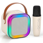 Kiddyz K12 Karaokė Rinkinys su Bluetooth belaidžiu 6W garsiakalbiu ir 1x Mikrofonu su RGB ap&scaron;vietimu Rožinė